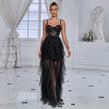 Spring Summer Women Clothing Sexy Dress Butterfly Sequin Stitching Mesh Evening Dress ¨C Shop Now!